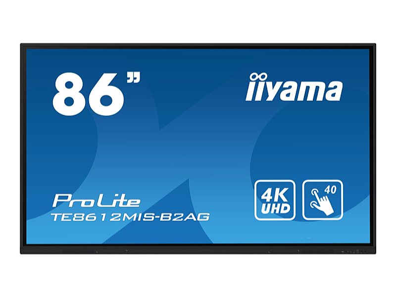 iiyama - Monitor LCD Touch - Mon iiyama 86' TE8612MIS-B2AG PureTouch-IR Screen 3840x2160 4K UHD VA Panel LED Bl Full Metal Housing Fan-less