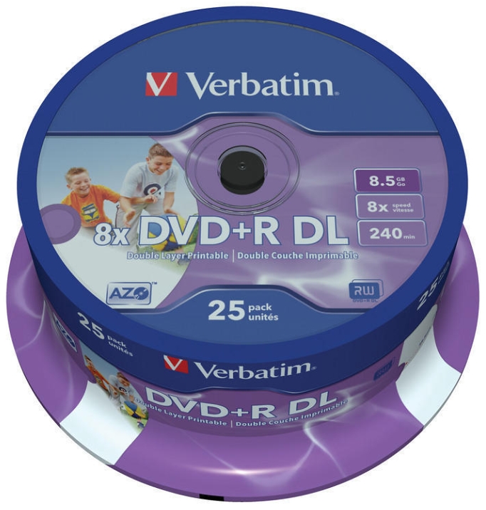 Verbatim - Mdia DVD Disk - Verbatim 8,5Gb 8x Nyomtathat 25db/henge DDVD+RDL