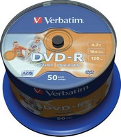 Verbatim - Mdia DVD Disk - Verbatim 4,7GB 16x DVD-R lemez 50db/henger