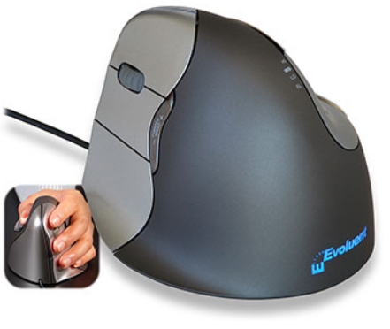 Evoluent - Mouse s Pad - Evoluent Vertical Mouse 4 balkezes optikai egr, fekete