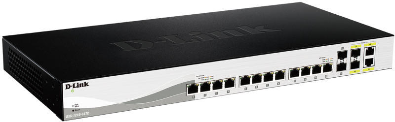 D-Link - Hlzat Switch, FireWall - D-Link 12x10Gb +2SFP+2SFPCombo Managed Switch