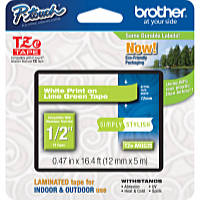Brother - Printer Matrix szalag ribbon - Brother TZeMQG35 12mm feliratoz szalag, fehr/lime