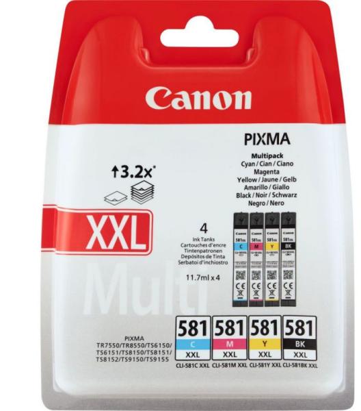 Canon - Printer Tintasugaras Patron - Canon CLI-581XXL extranagy kapacits Multi-Pack, C,M,Y,B