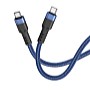 Egyb - Kbel - Kbel USB Type-C M-M 1,2m 60W Blue Hoco U110 SUNS0231-BL Kivl minsg USB Type-C gyors tlt kbel. 1.2 mter hossz, szvet bevonat, 60W (20V 3A) teljestmnyig laptopkhoz, 3A telefonokhoz s tabletekhez.