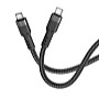 Egyb - Kbel - Kbel USB Type-C M-M 1,2m 60W Black Hoco U110 SUNS0231-B Kivl minsg USB Type-C gyors tlt kbel. 1.2 mter hossz, szvet bevonat, 60W (20V 3A) teljestmnyig laptopkhoz, 3A telefonokhoz s tabletekhez.