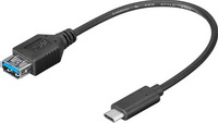 Goobay - Kbel - Goobay 0,2m USB3.1 C male - USB3.0 A male kbel, fekete