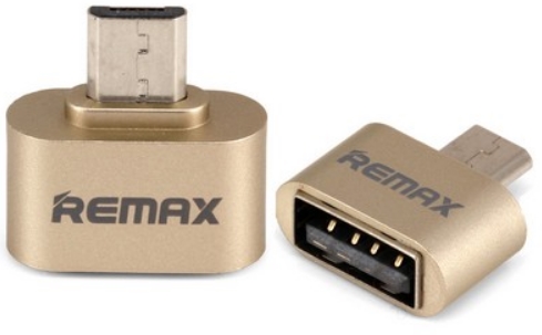 Remax - Kbel Fordit Adapter - Remax USB Micro B - USB2.0 A OTG fordt, arany