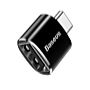 Baseus - Kbel Fordit Adapter - Baseus USB-A anya - USB Type-C apa adapter fekete (CATOTG-01)