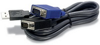 Trendnet - Kbel - Trendnet 3m USB HDB15p KVM Switch kbel