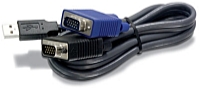 Trendnet - Kbel - Trendnet TK-CU15 4,5m USB HDB15p Switch kbel, fekete