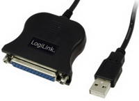 Logilink - USB Adapter Irda BT RS232 - Logilink 1,5m USB A male - D-Sub 25-pin (parallel) female fekete kbel