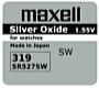 Maxell - Akku / Elem (Szabvnyos) - Maxell SR527SW 1,55 V ezst-oxid gombelem